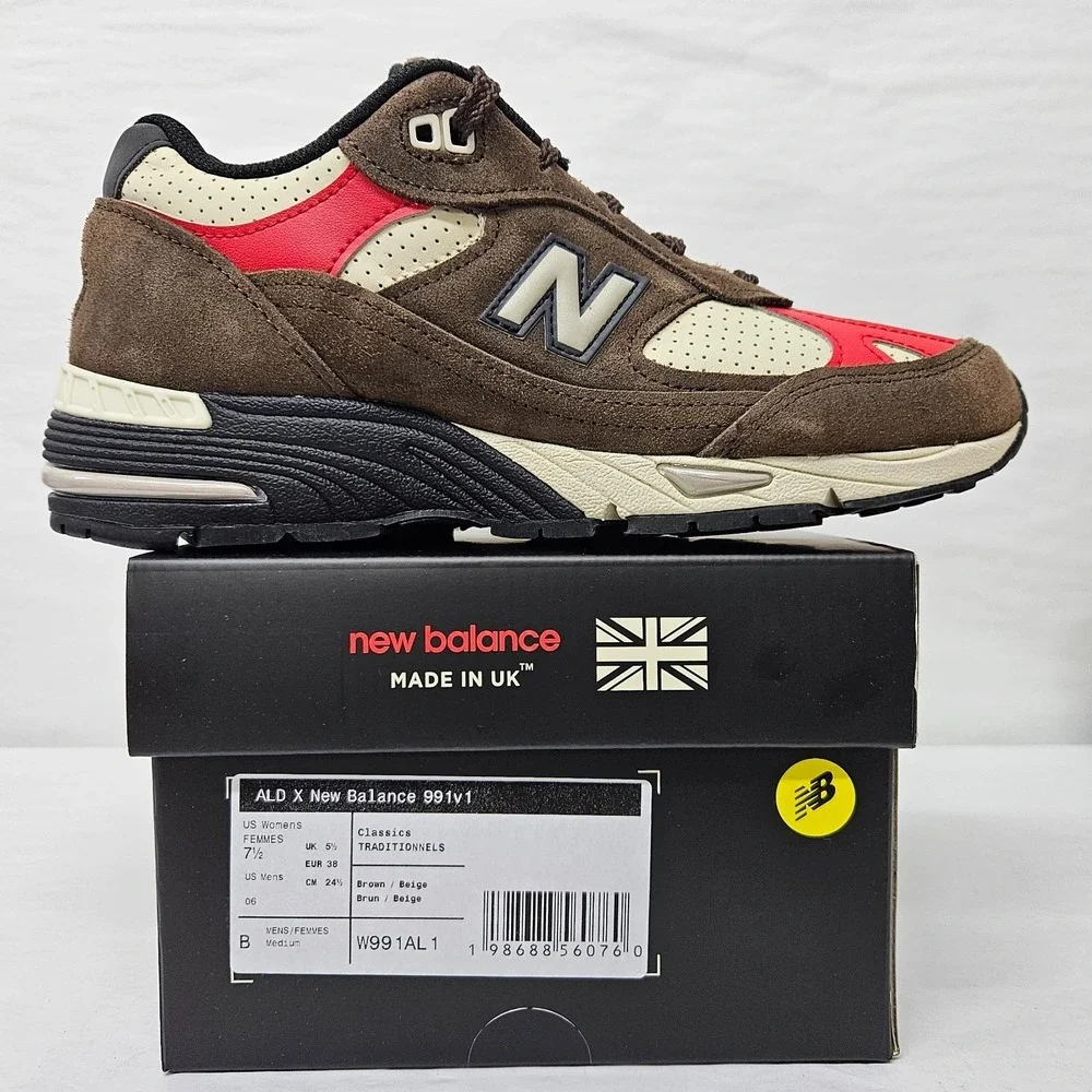 ALD X‎ New Balance 991 v1 Sneakers Made in UK W991AL1 Brown Beige Women Size 7.5